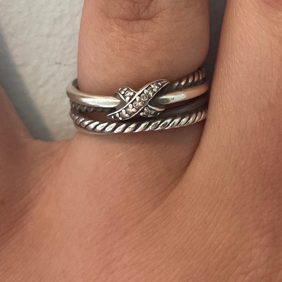 David Yurman X ring with diamonds - Picture 4 of 6